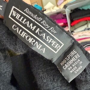 William Kasper Black Cashmere Cardigan Sweater, M